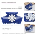 Pinza per capelli in acetato blu con perle e croce di strass, misura 6,5cm - Blu