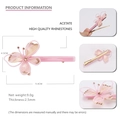 Pink acetate butterfly hair clip with champagne rhinestones and a gold metal duckbill base - Pink Butterfly Duckbill Clip