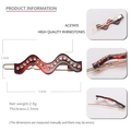 Eleganter gewellter Schildpatt-Haarclip aus Acetat mit Strass in Rotbraun-Finish - Dunkelbernstein Strass Seitenclip