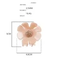 Pinza per capelli a fiore in acetato rosa con glitter dorati, strass e 2,5 mm - Rosa