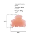 Dettaglio molletta per capelli in acetato rosa pesca da 4mm con misure e specifiche - Piccolo / Rosa Gelatina