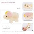 Sweet acetate elephant hair clip in beige and pink with a secure metal duckbill clamp - White Lucky Elephant Duckbill Clip