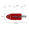 Vista dettagliata della clip per capelli in acetato rosso da 6,2cm con cuore di strass - Rosso