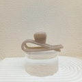 Chic 12cm cream beige thick PVC cross hair claw clip for a sophisticated ponytail look - Light Gray