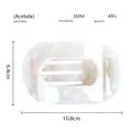 Spécifications de taille de la pince à cheveux incurvée en acétate avec 3mm d'épaisseur - Blanc Iridescent