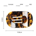 Détail de la pince à cheveux en acétate écaille avec dimensions 10,8cm sur 6,4cm - Écaille de Tortue Foncée