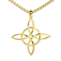 Ciondolo Nodo della Strega celtica dorata vintage con collana a catena box da uomo - Pendente Singolo Oro