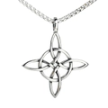 Collana vichinga con nodo celtico retrò e ciondolo in argento invecchiato su catena - Color Acciaio