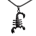 Collana con ciondolo a forma di scorpione in acciaio inossidabile nero punk - Pendente Singolo Nero