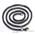 Zwarte 3,5 mm roestvrijstalen box ketting voor heren met een kreeftsluiting - Vierkante Box Ketting - Zwart