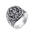 Vintage silver stainless steel United States Army eagle emblem signet ring for men - US 7 / Steel