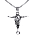 Gothic bull skull pendant necklace in oxidized stainless steel with a sturdy box chain - Bull Skull Pendant with Ball Decoration Only (Without Chain)