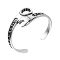 Retro 925 sterling silver wrench open bangle for men with vintage industrial aesthetic - Steel