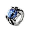 Anello artiglio di drago retrò in acciaio inossidabile con occhio azzurro stile punk - US 7 / Blu