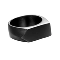 Minimalistische zwarte matte titanium stalen ring met geometrisch facetontwerp voor hem - US 7 / Zwart
