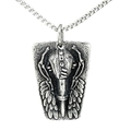 Collier vintage en acier titane avec pendentif scarabée gothique et chaîne à mailles carrées - Pendentif Seul (Sans Chaîne) Couleur Acier