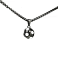 Pendentif de football en émail noir et blanc sur une chaîne à maille vénitienne noire - Pendentif Uniquement (Sans Chaîne) - Noir