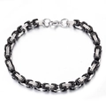 Herrenarmband im byzantinischen Stil aus Titanstahl in Silber und Schwarz mit Verschluss - Zweifarbig Schwarz 21.5CM
