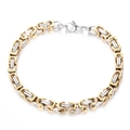Modisches Titanstahl-Armband mit gold-silbernen quadratischen Gliedern für Herren - Zweifarbig Gold 21.5CM