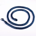 Polierte blaue Titanstahl-Drachenknochenkette für Herren mit Karabinerverschluss - Blaues Kielmuster-Stil