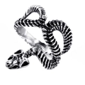 Vintage dragon bone stainless steel ring with antique silver finish for men and women - US 7 / Steel