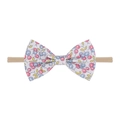 Fascia per neonati con fiocco floreale e motivi a bacca su morbida fascia in nylon kaki - Stile Floreale Bacche Rosa Blu (2)