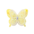 Fermaglio 3D a farfalla gialla per bambine con pizzo, strass e paillettes luccicanti - Giallo (10)