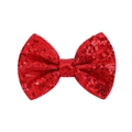 Sparkling red sequin bow hair clip for girls party performance and festive occasions - Red (3)
