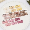 Set di mini fermagli per capelli con fiocchi colorati e clip BB in tessuto in 18 colori - Set Toni Caldi (20E)