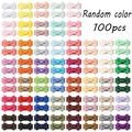 100er Set Mini-Haarspangen mit Ripsbandschleifen in gemischten süßen Makronen-Farben - Bunt