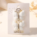 Lot de deux barrettes papillon en dentelle blanche avec détails dorés sur carte - Dentelle Blanche (2A-13)