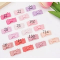 Mini-Haarspangen-Set mit Ripsband-Schleifen in Bonbonfarben für Kleinkinder und Babys - Zartrosa und Lila Set (20D)