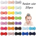 Lot de 25 mini barrettes à nœuds colorés pour bébés dans diverses couleurs aléatoires - Lot de Couleurs Mixtes Aléatoire (25B)