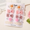 Lot de 10 pinces à cheveux mignonnes avec nœuds en tissu et fleurs pour filles - 10C Ensemble Beige Rose
