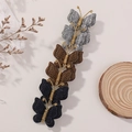 Barrettes papillon en tricot faites main en gris, marron et noir avec fil doré - Mélange Gris Brun Noir