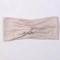 Bandeau croisé beige élastique pour femme, accessoire cheveux sport en tissu doux - Beige