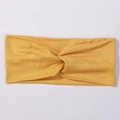 Bandeau large élastique avec nœud torsadé en tissu tricoté jaune vif - Jaune
