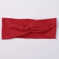 Bandeau large élastique rouge foncé avec design torsadé doux pour femmes et filles - Rouge Foncé