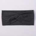 Bandeau croisé gris foncé en maille douce pour le sport et le nettoyage du visage - Gris foncé