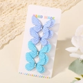 Set de cuatro pinzas para el pelo de mariposa en tonos pastel lila y azul con pedrería - Clips de Mariposa / Blue Purple Gradient (4E)