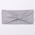 Bandeau large à nœud croisé gris minimaliste pour femme en tissu élastique - Gris Moyen
