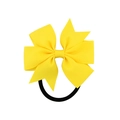 Elastico per capelli con fiocco in nastro grosgrain giallo brillante per bambine - Giallo Brillante (10)