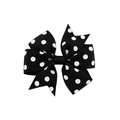Polka dot grosgrain ribbon hair bow clip in black and white for children and girls - Black Polka Dot Bow Style (4) / Black (4)