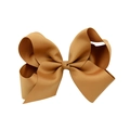 Pinza para el pelo con lazo de cinta de grosgrain marrón caramelo para niñas - Caramelo (2)