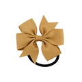 Elegante elastico per capelli con fiocco in gros-grain champagne e fascia nera elastica - Champagne (2)