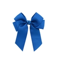Handmade royal blue grosgrain ribbon bow hair clip with double layers and streamers - Royal Blue (6)