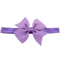 Elastisches violettes Ripsband-Haarband mit großer passender Schleife für Mädchen - Lila (5)
