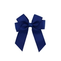 Dark blue grosgrain ribbon bow hair clip with streamers for girls hair accessories - Navy Blue (1)