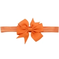 Bandeau élastique pour bébé avec un nœud papillon en ruban gros-grain orange vif - Orange