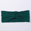 Bandeau croisé élastique en vert foncé avec texture en maille côtelée pour femmes - Vert Foncé